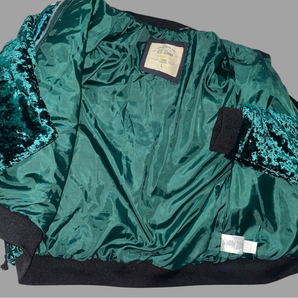 NWT CI SONO VINTAGE VELVET HUNTER GREEN BOMBER JACKET •S/LARGE •HANDMADE•❤️this🌲 - Picture 4 of 12